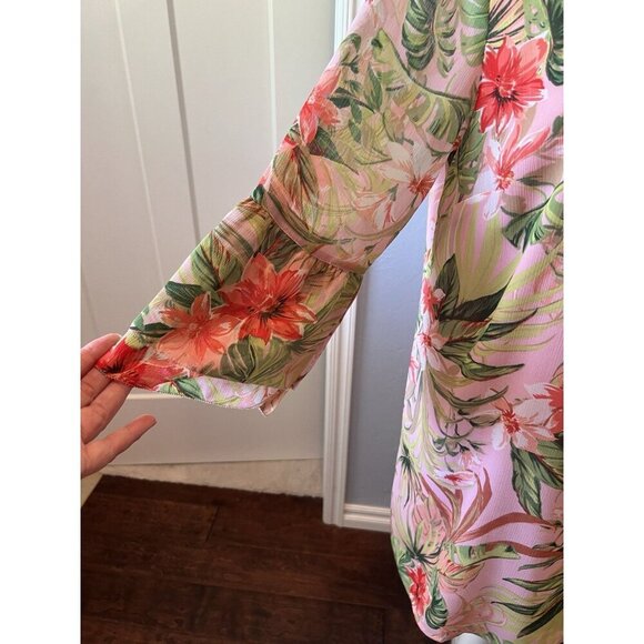 J. Jill Floral Tunic Top Women’s Size M Colorful Feminine Summer Resortwear - Picture 5 of 16